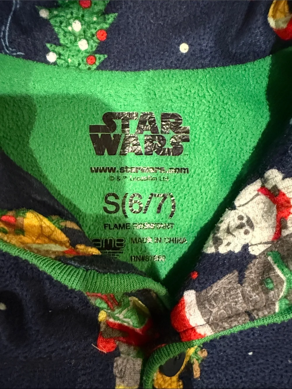 Star Wars Kids Navy Blue Holiday Character Pajama Set